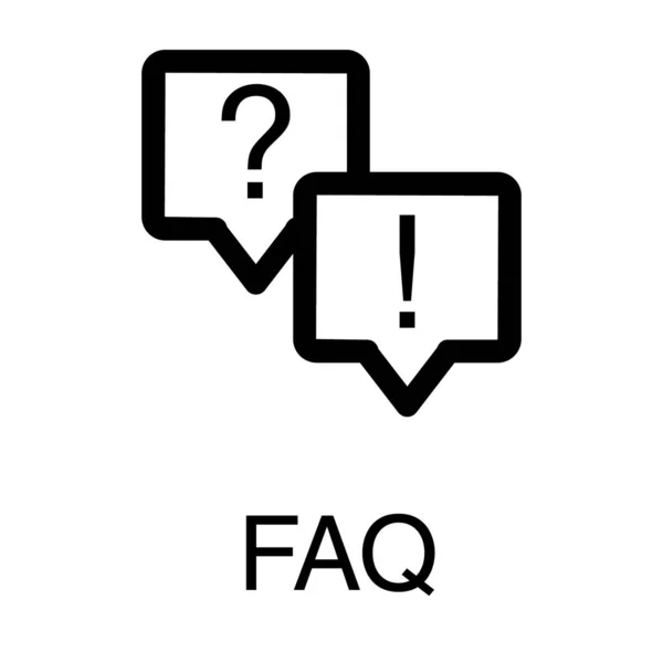 Faq Comunicación Vector Línea Diseño — Archivo Imágenes Vectoriales