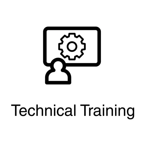 Linia Usługi Szkolenia Technicznego Wektor — Wektor stockowy