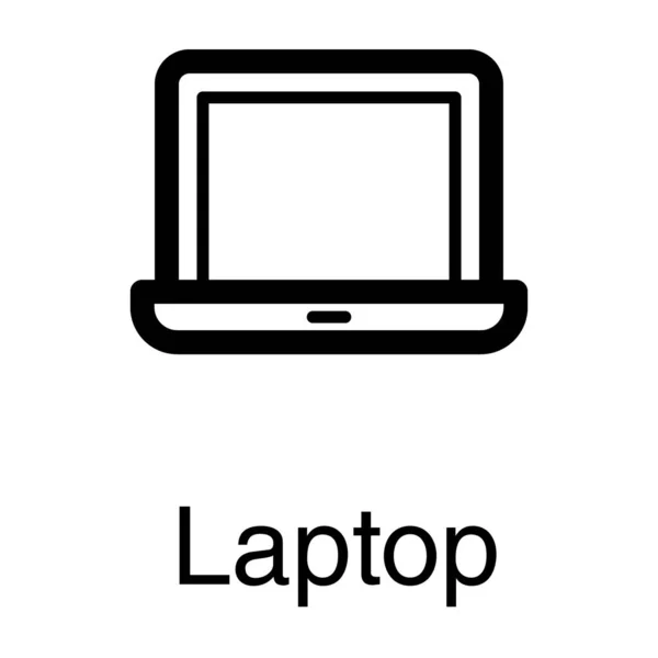 Design Linha Vetorial Laptop Pessoal — Vetor de Stock