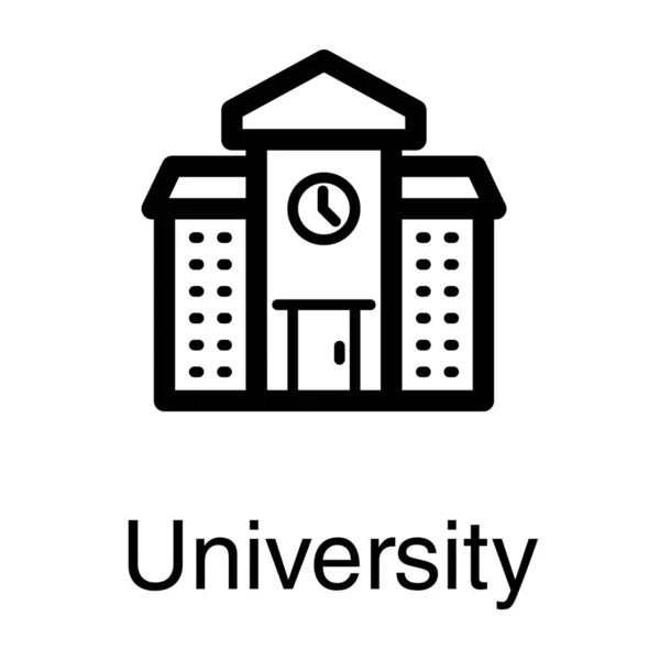 Diseño Línea Vectorial Universitaria Educativa — Vector de stock