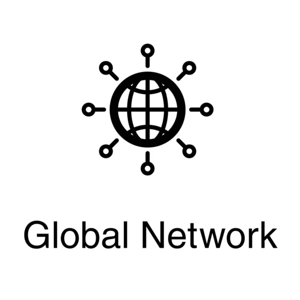 Globales Netzwerkvektorliniendesign — Stockvektor