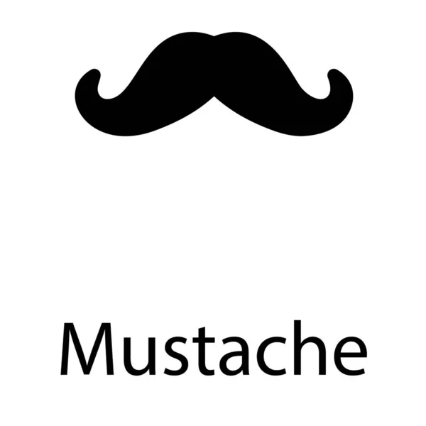 Icône Moustache Dans Conception Glyphe — Image vectorielle