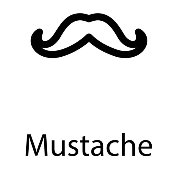 Icône Moustache Dans Conception Glyphe — Image vectorielle