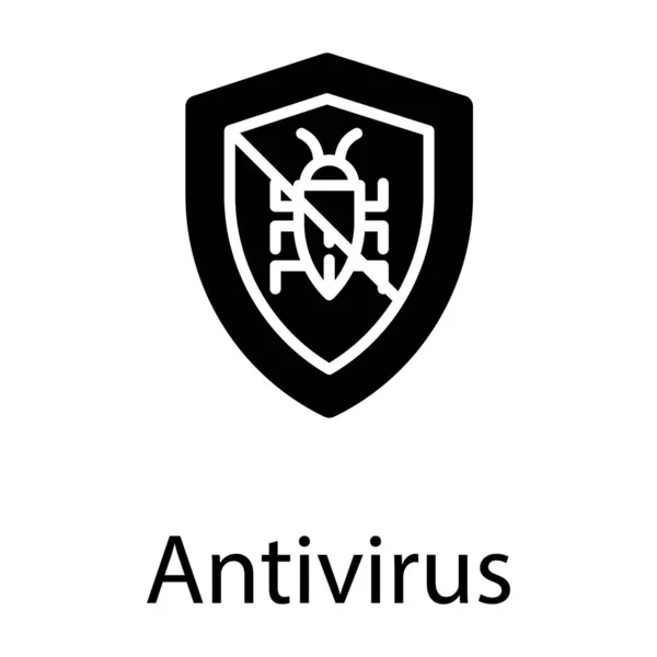 Solid Antivirus Security Shield Vector Design — Stock Vector
