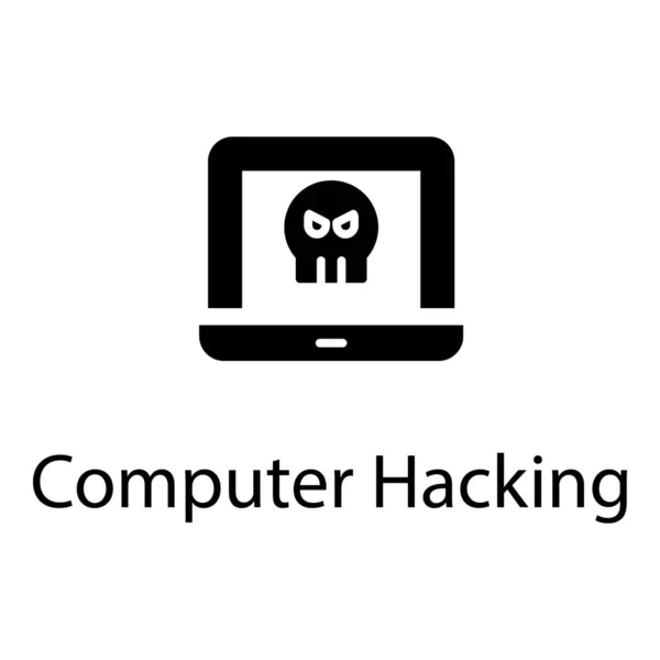 Computer Hacking Vektor Solidem Design — Stockvektor