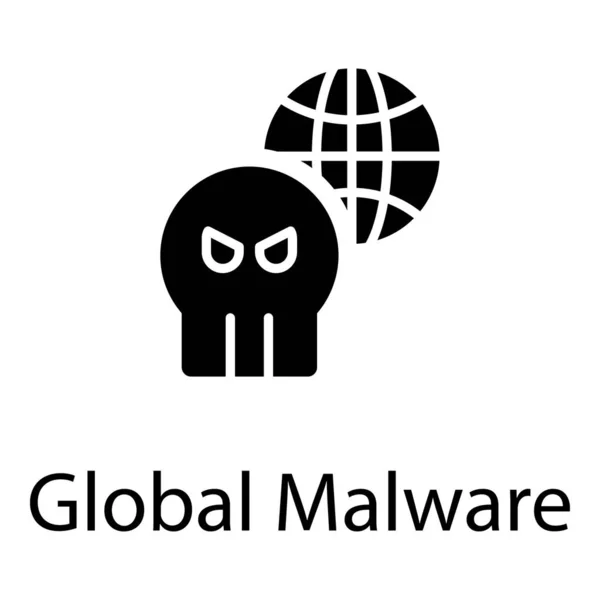 Globaler Malware Vektor Solides Design — Stockvektor