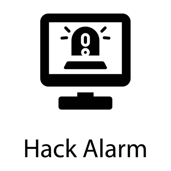 Hack Alarm Vektor Solides Design — Stockvektor