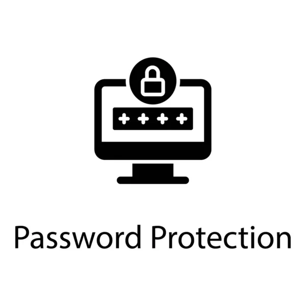 Passwortschutzvektor Solider Ausführung — Stockvektor