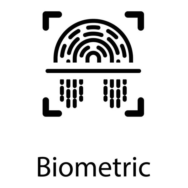 Tecnología Biométrica Vector Diseño Sólido — Vector de stock