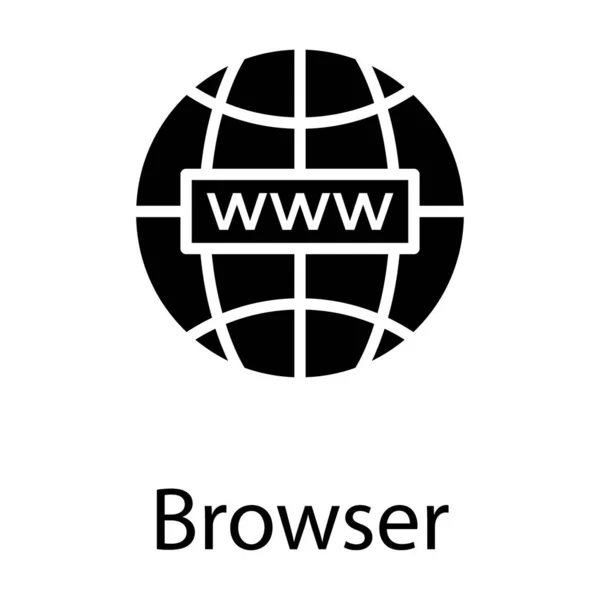 Vettore Del Browser Internet Nella Progettazione Solida — Vettoriale Stock