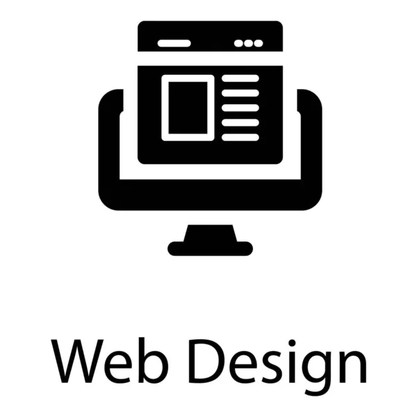 Online Web Design Solid Wektor — Wektor stockowy