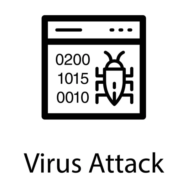 Ligne Conception Vectorielle Attaque Virus Web — Image vectorielle