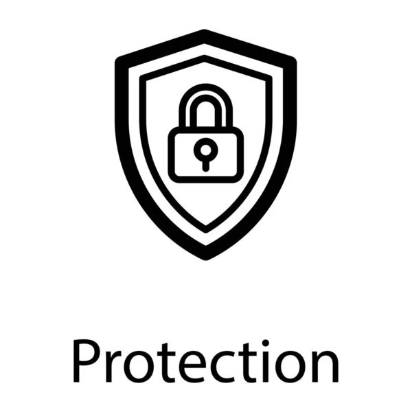 Protector Vector Escudo Diseño Línea — Archivo Imágenes Vectoriales