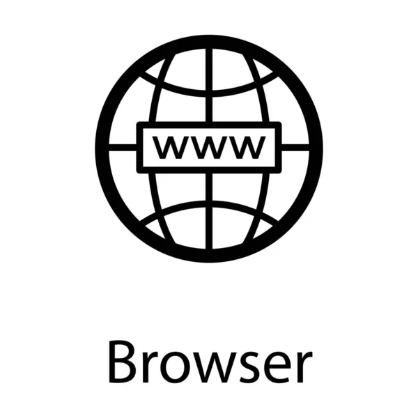 Vettore Del Browser Internet Nella Progettazione Della Linea — Vettoriale Stock