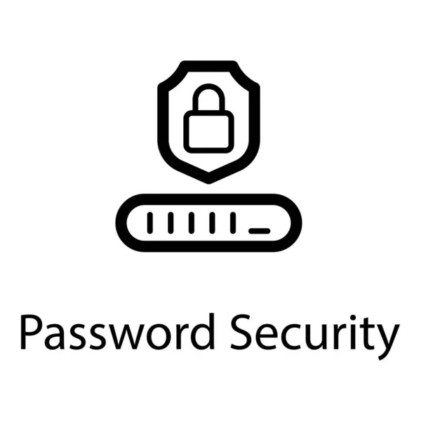Progettazione Della Linea Vettoriale Sicurezza Password — Vettoriale Stock