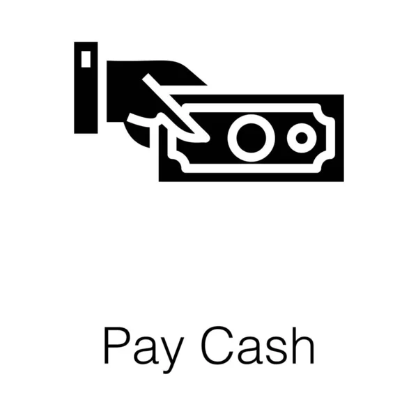 Cash Main Dans Vecteur Conception Glyphe — Image vectorielle