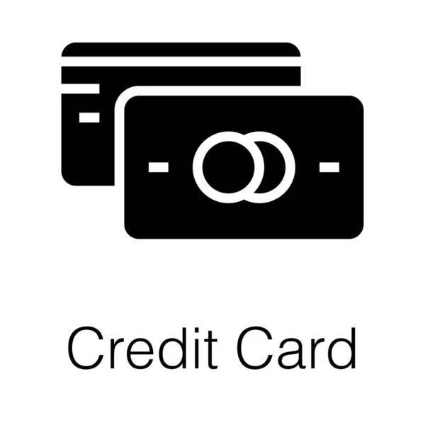 Glyphen Design Der Kreditkarten Ikone — Stockvektor