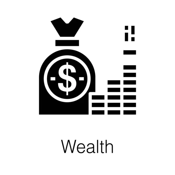 Saco Dinero Diseño Vectores Glifo — Archivo Imágenes Vectoriales