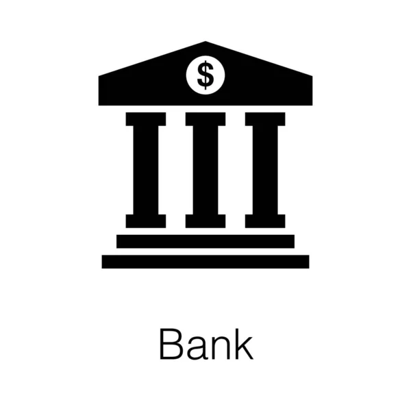 Bank Gebouw Glyph Vector — Stockvector