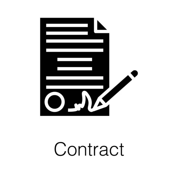 Contract Icon Design Solid Vector — Stock Vector