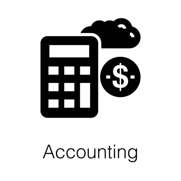 Accounting Apparaat Glyph Vector Ontwerp — Stockvector