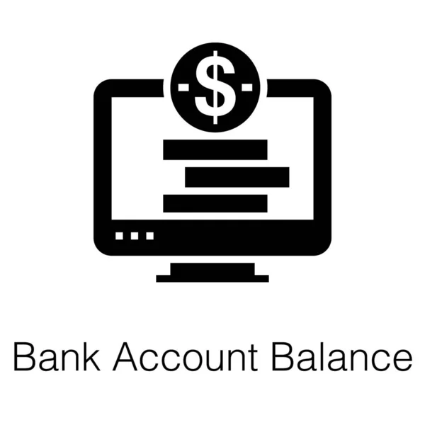 Glyph Icon Bank Account Balance — Stock Vector