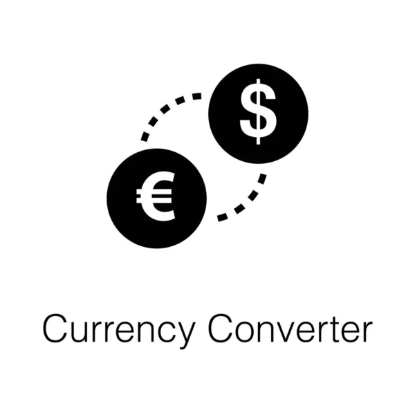 グリフデザインの通貨交換アイコン — ストックベクタ