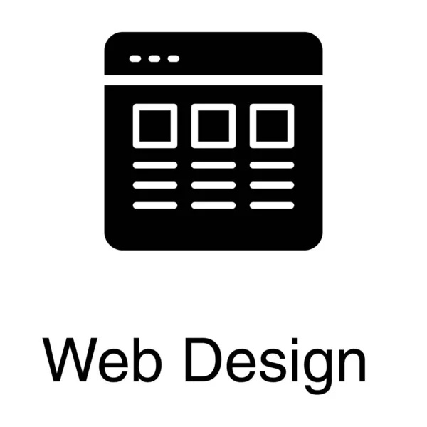 Diseño Web Icono Vector Sólido — Vector de stock