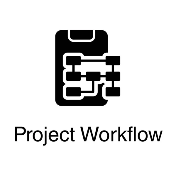 Project Workflow Vector Solid Design — Stock Vector