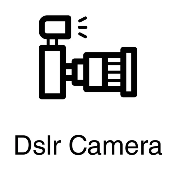 Dslr Διάνυσμα Της Κάμερας Στο Σχεδιασμό Της Γραμμής — Διανυσματικό Αρχείο