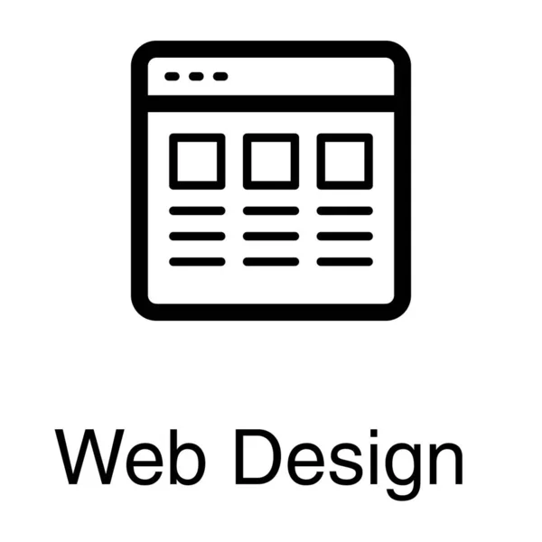Web Design Γραμμή Διάνυσμα Εικονίδιο — Διανυσματικό Αρχείο