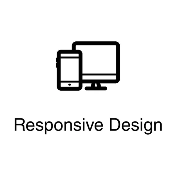 Responsive Design Line Vektorsymbol — Stockvektor