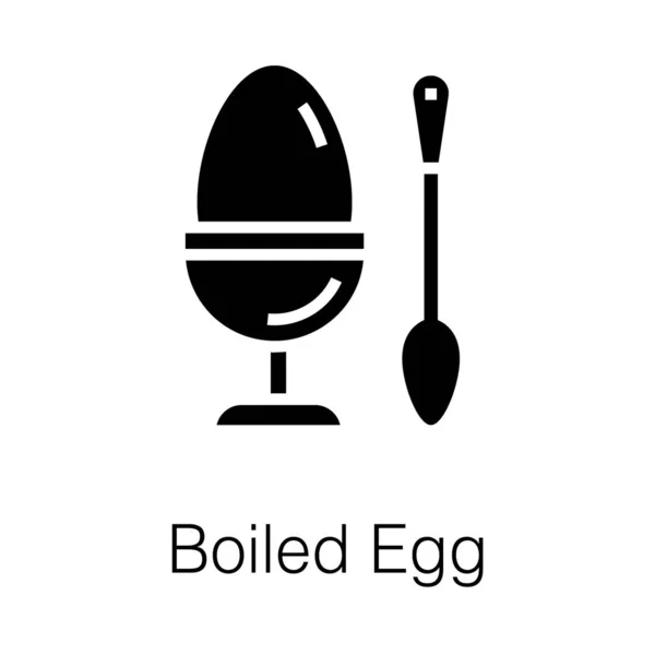 Haşlanmış Yumurta Glyph Tasarım Simgesi — Stok Vektör