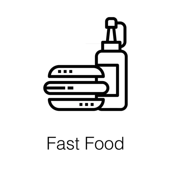 Fast Food Linha Design — Vetor de Stock