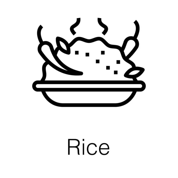 Arroz Hervido Aislado Sobre Fondo Blanco — Vector de stock