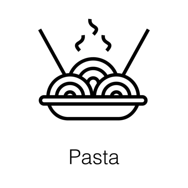 Icono Diseño Línea Tazón Pasta — Vector de stock