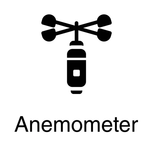 Vector Dispositivo Anemómetro Diseño Sólido — Archivo Imágenes Vectoriales
