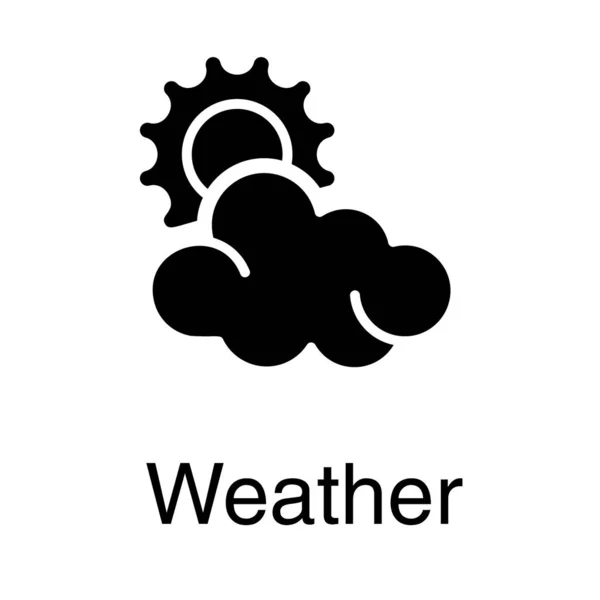 Vetor Meteorológico Nublado Design Sólido — Vetor de Stock