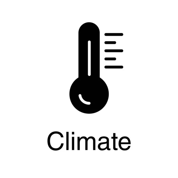 Temperature Thermometer Vector Solid Design — Stock Vector