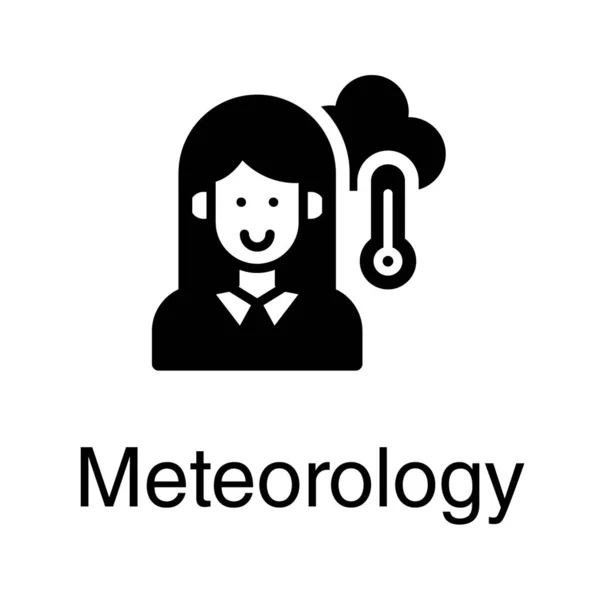 Katı Kadın Meteorolog Vektör Tasarımı — Stok Vektör