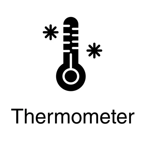 Ícone Temperatura Congelação Projeto Sólido —  Vetores de Stock