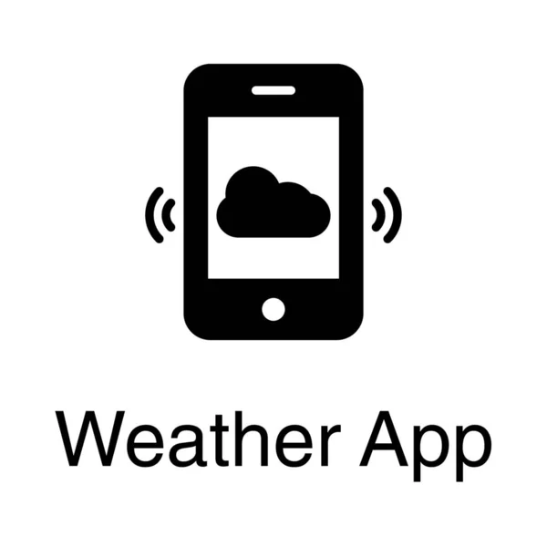 Wetter Mobile App Solide Design Vektor — Stockvektor