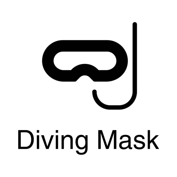 Conception Vectorielle Masque Plongée Sous Marine Solide — Image vectorielle