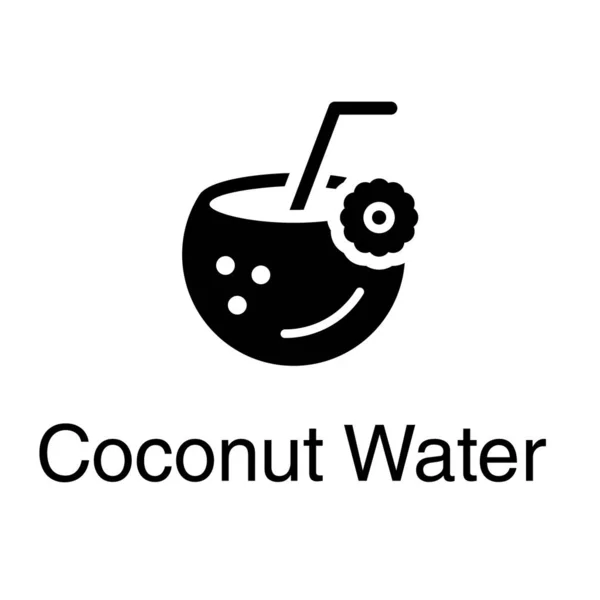 Vector Agua Coco Diseño Sólido — Archivo Imágenes Vectoriales