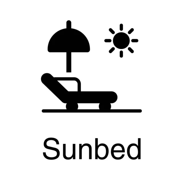 Пляжний Сонячний Вектор Твердому Дизайні — стоковий вектор
