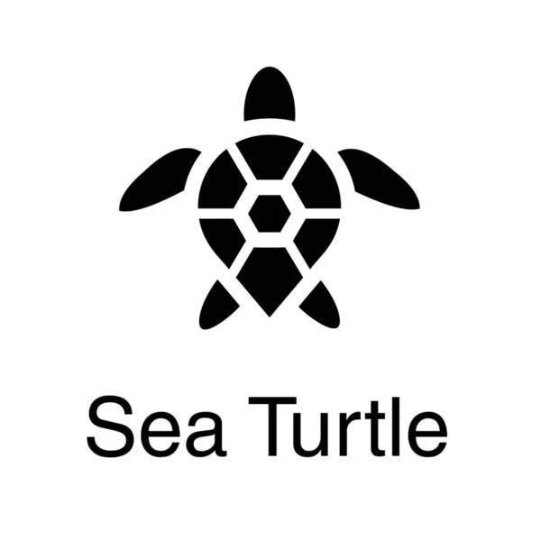 Żółw Morski Wektor Solidny Projekt — Wektor stockowy