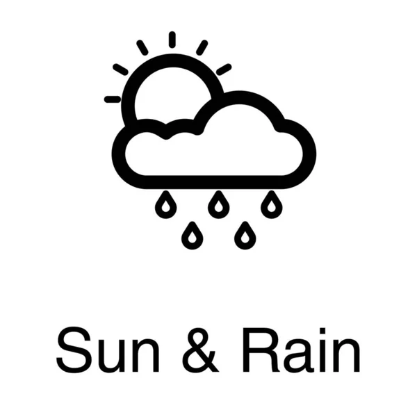 Sonne Und Regen Vektordesign — Stockvektor