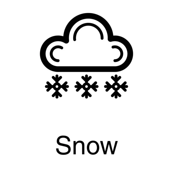 Schneebedeckter Wettervektor Liniendesign — Stockvektor
