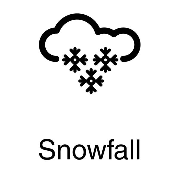 Schneebedeckter Wettervektor Liniendesign — Stockvektor