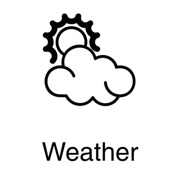 Bewölkter Wettervektor Liniendesign — Stockvektor